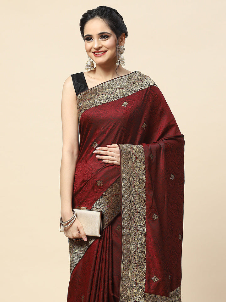 Zari Booti Embroidered Banarasi Saree