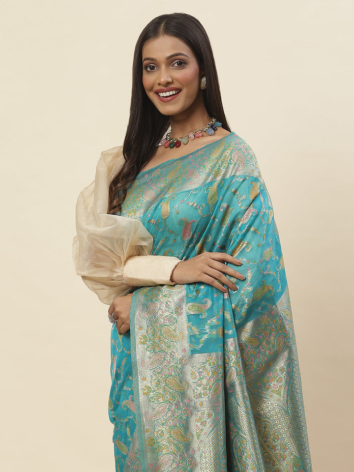 Zari Jaal Woven Organza Saree