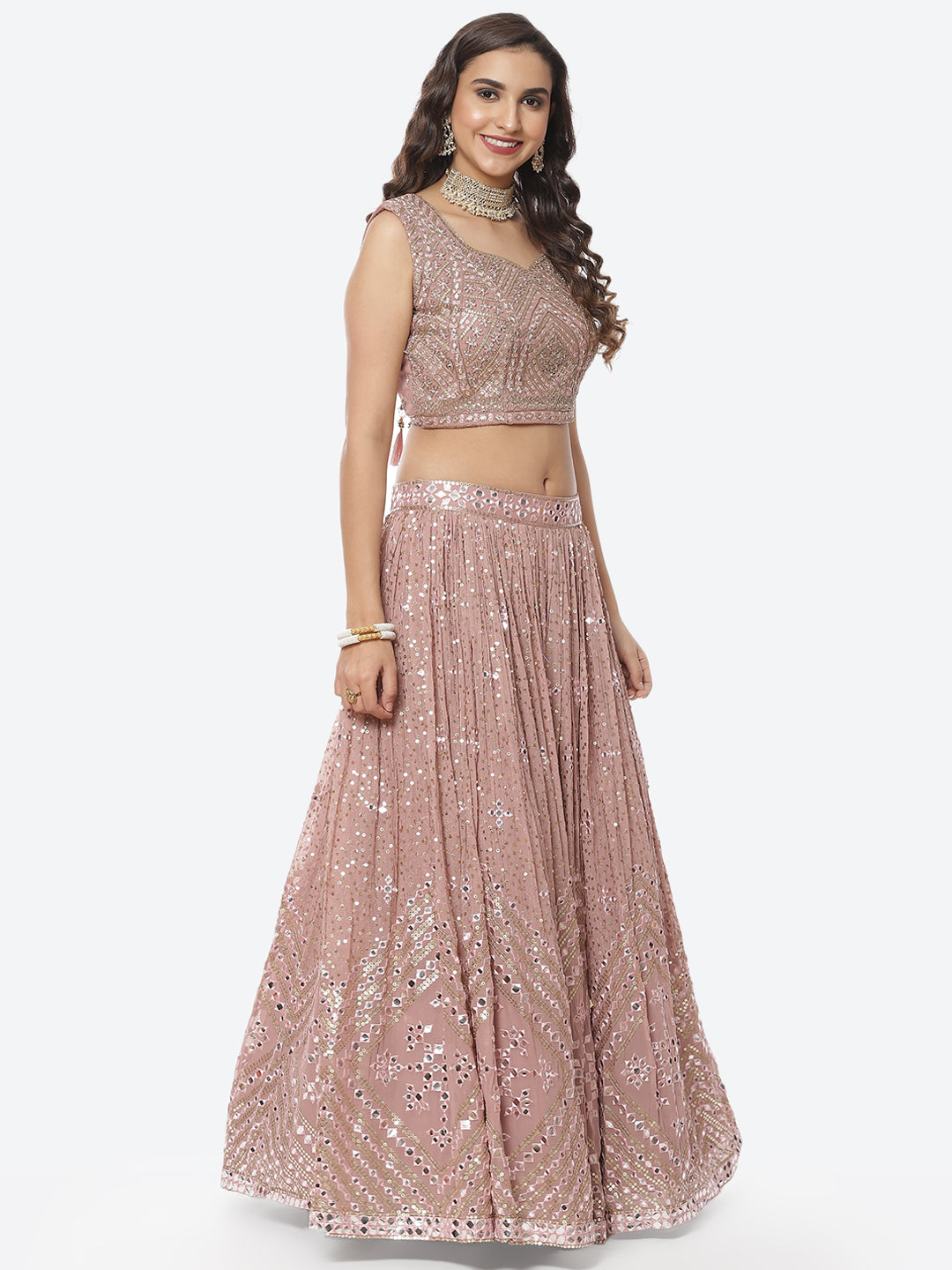 Sequence Work Georgette Lehenga With Choli And Net Dupatta