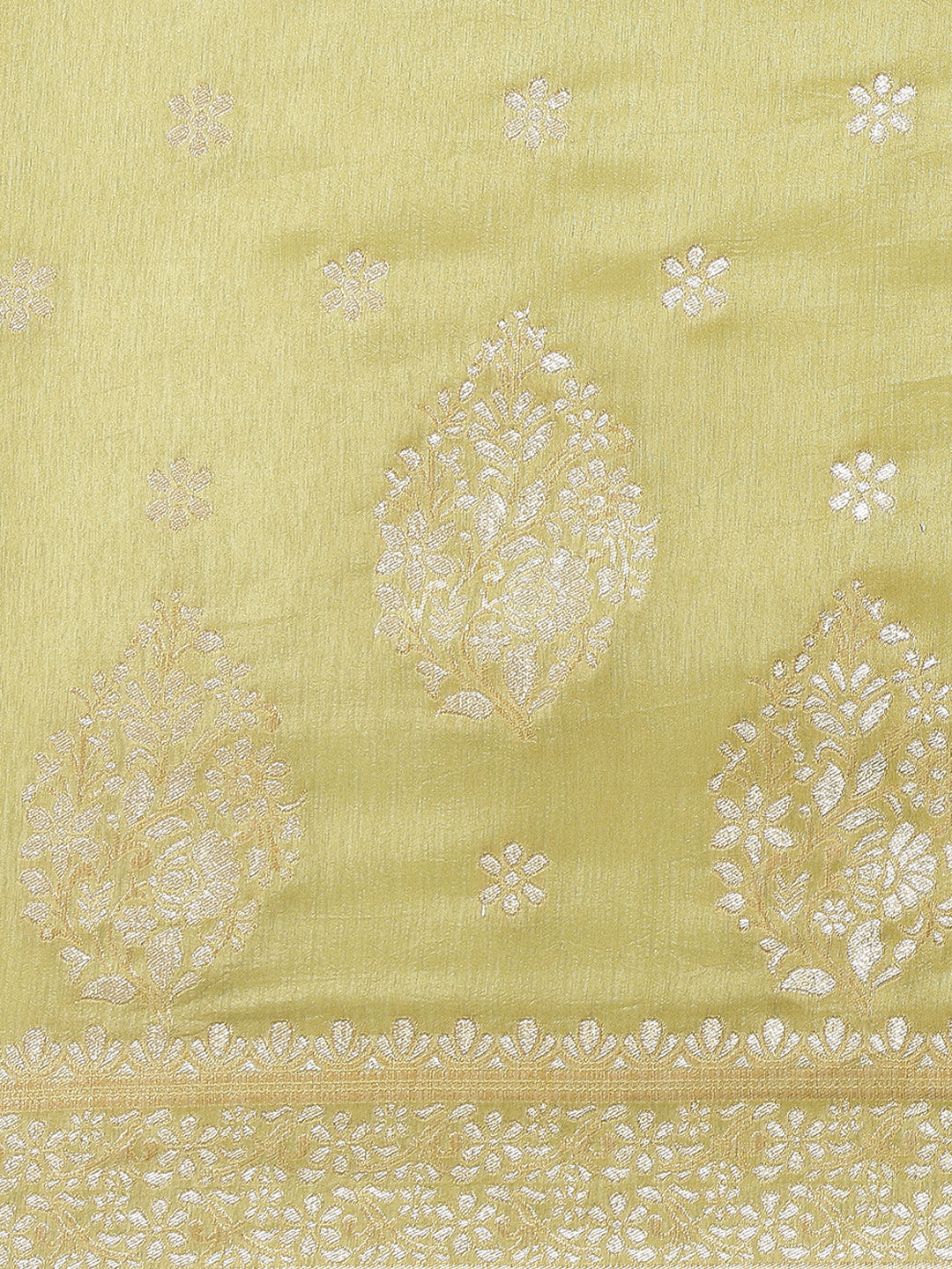 Zari Border Booti Banarasi Woven Saree