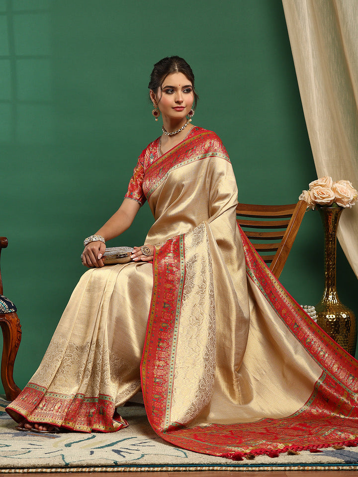 Embroidered Dola Silk Saree