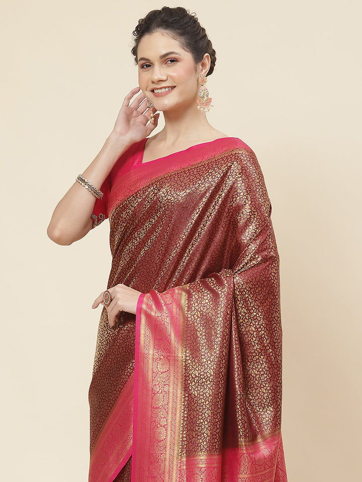 Zari Jaal Woven Handloom Saree