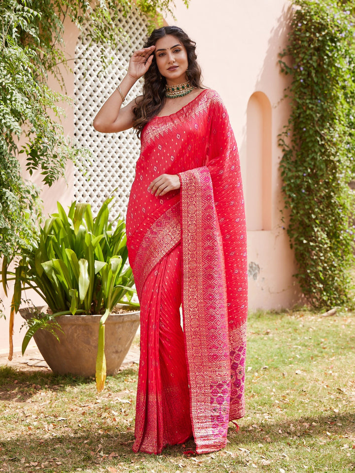 Stone Work Banarsi Woven Saree