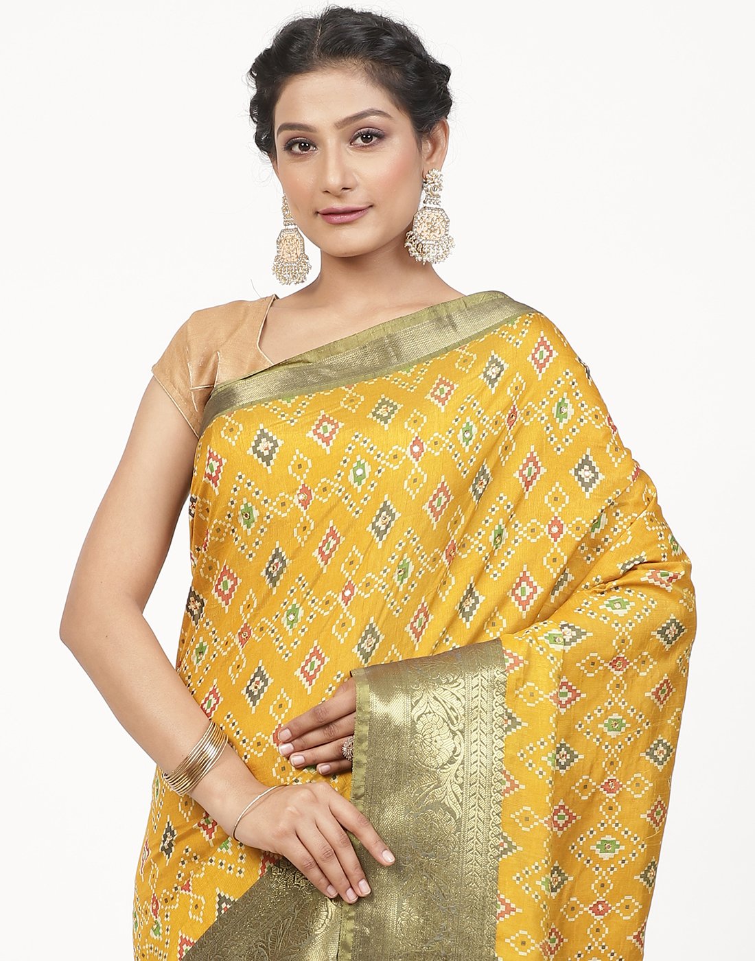 Printed Rajkot Patola Mirror Saree