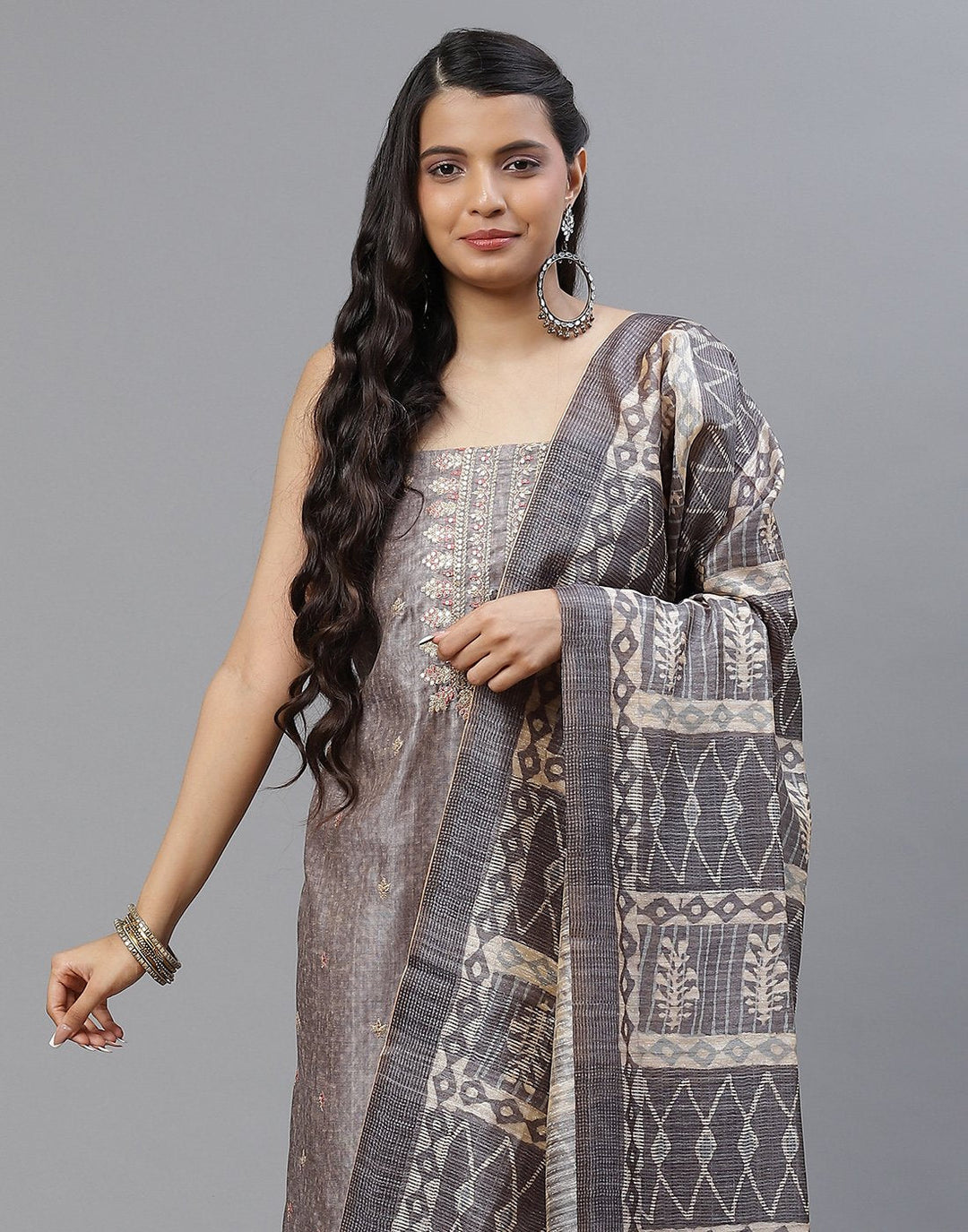 Chanderi Embroidered Suit piece