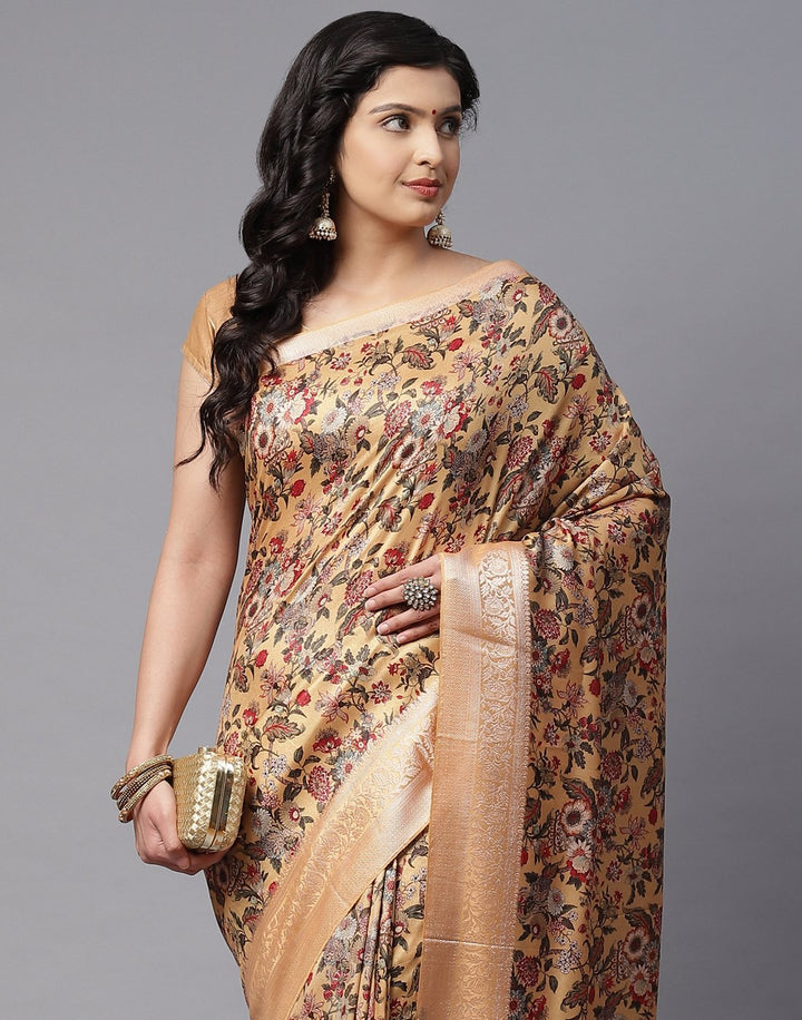 Floral Print Art Handloom Saree