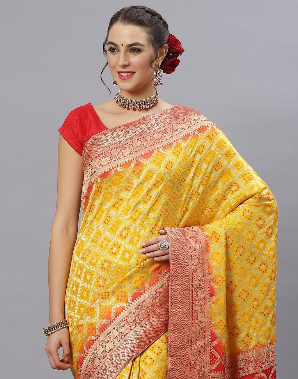 Banarasi Art Handloom mustard Saree