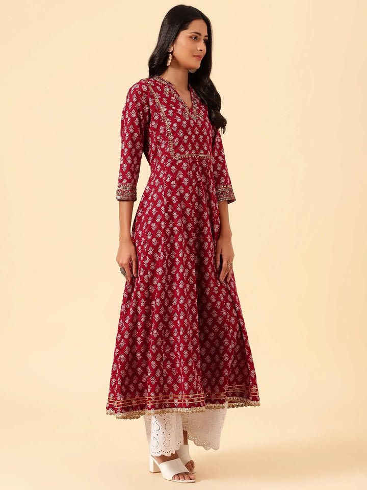 Floral Printed Cotton Kurta