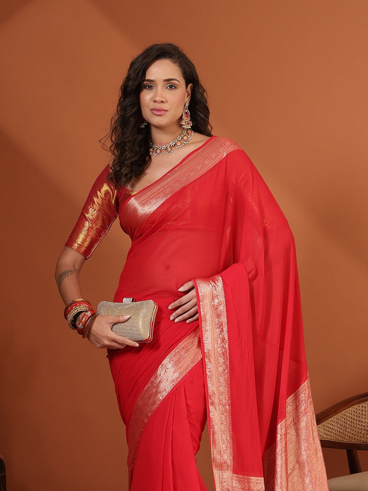 Plain Chiffon Saree