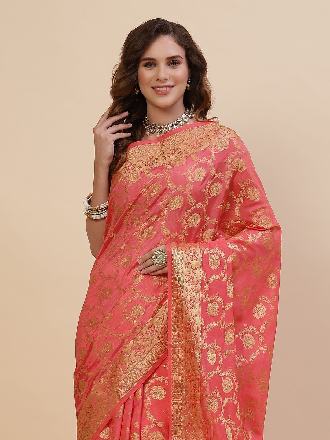 Zari Jaal Cotton Woven Saree
