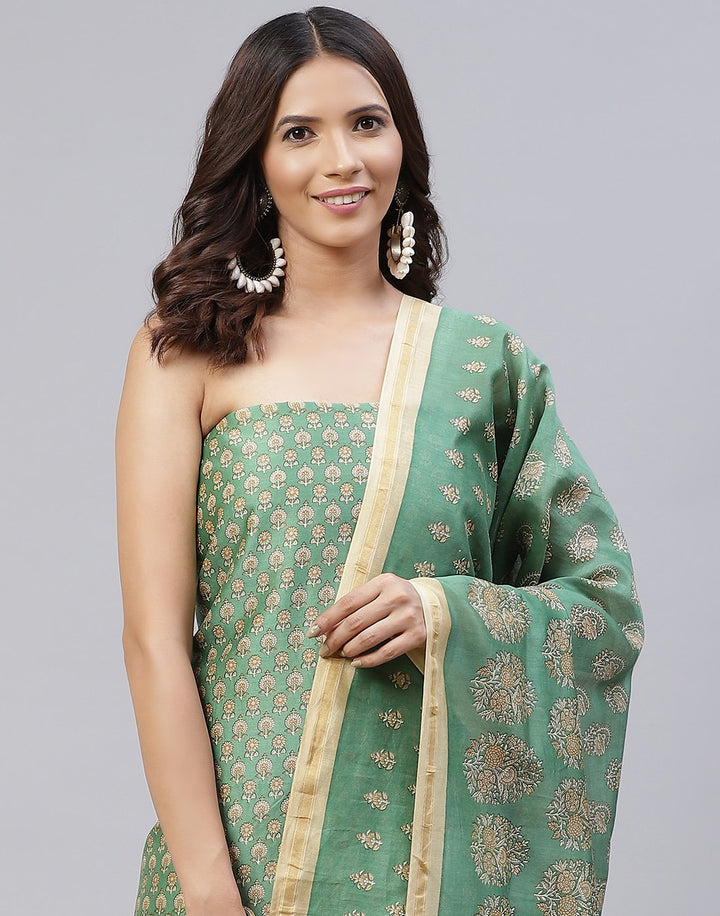 Fine Chanderi Printed Suit Piece