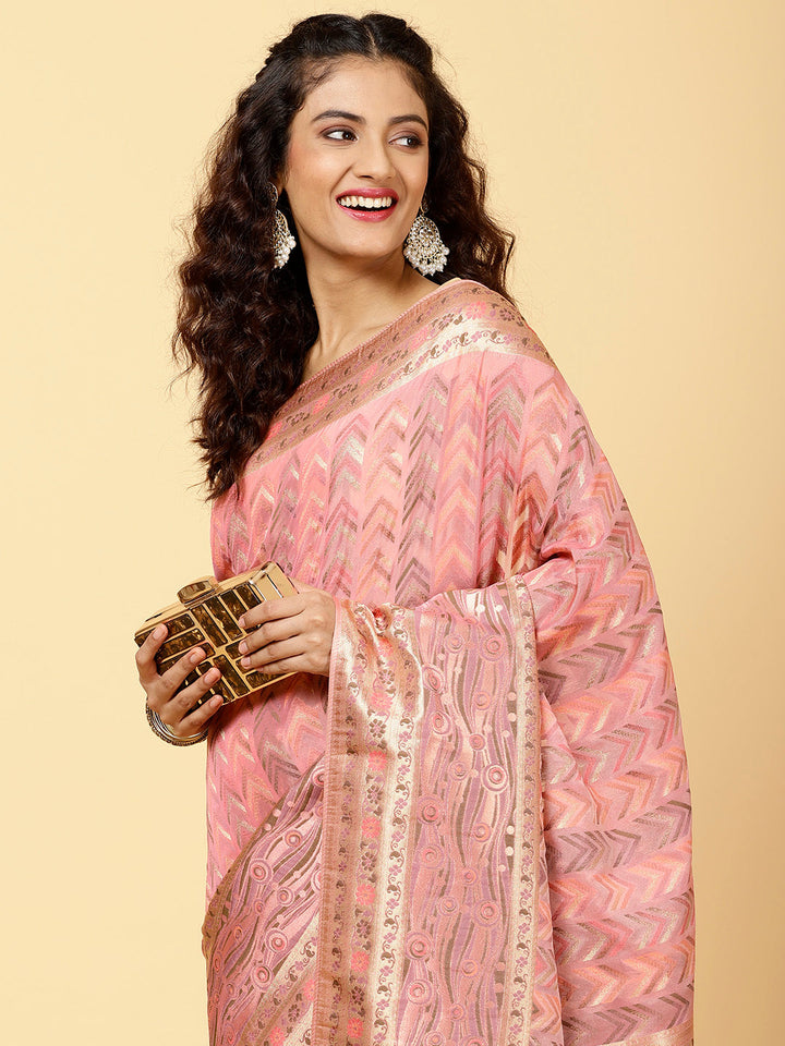 Zari Organza Woven Saree