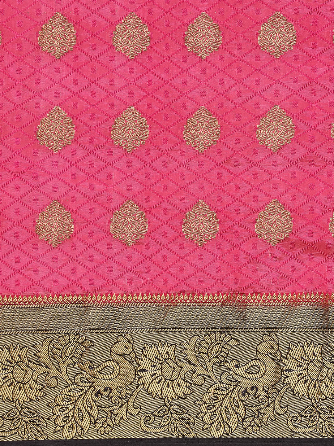 Zari Border Booti Art Handloom Woven Saree