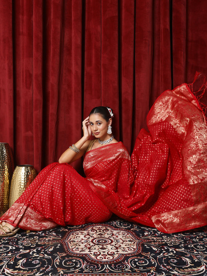 Zaari Jaal Crepe Saree