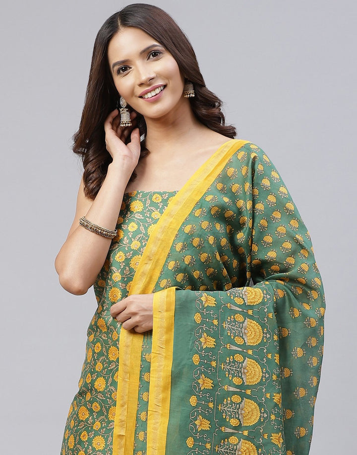 Printed Chanderi Suit Piece