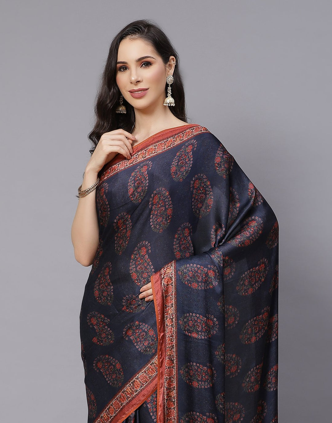Satin Digital Printed Saree