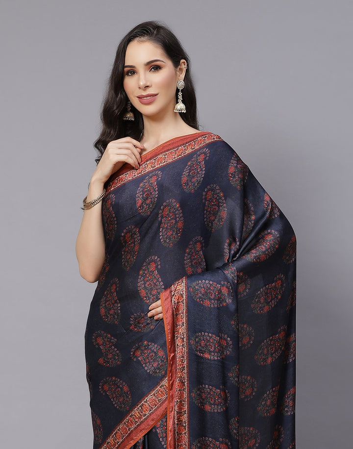Satin Digital Printed Saree