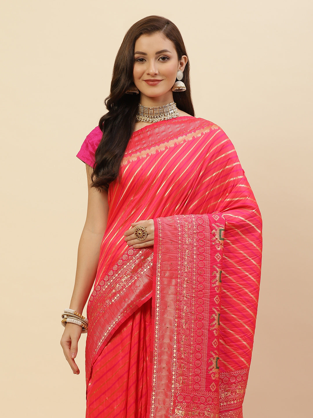 Stone Work Banarasi Woven Saree