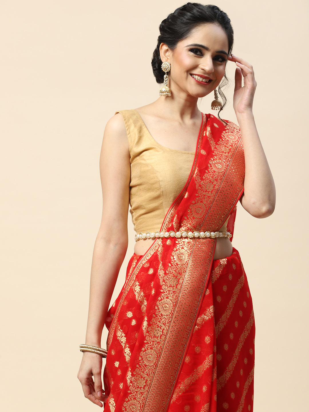 Swarovski Embroidered Georgette Saree