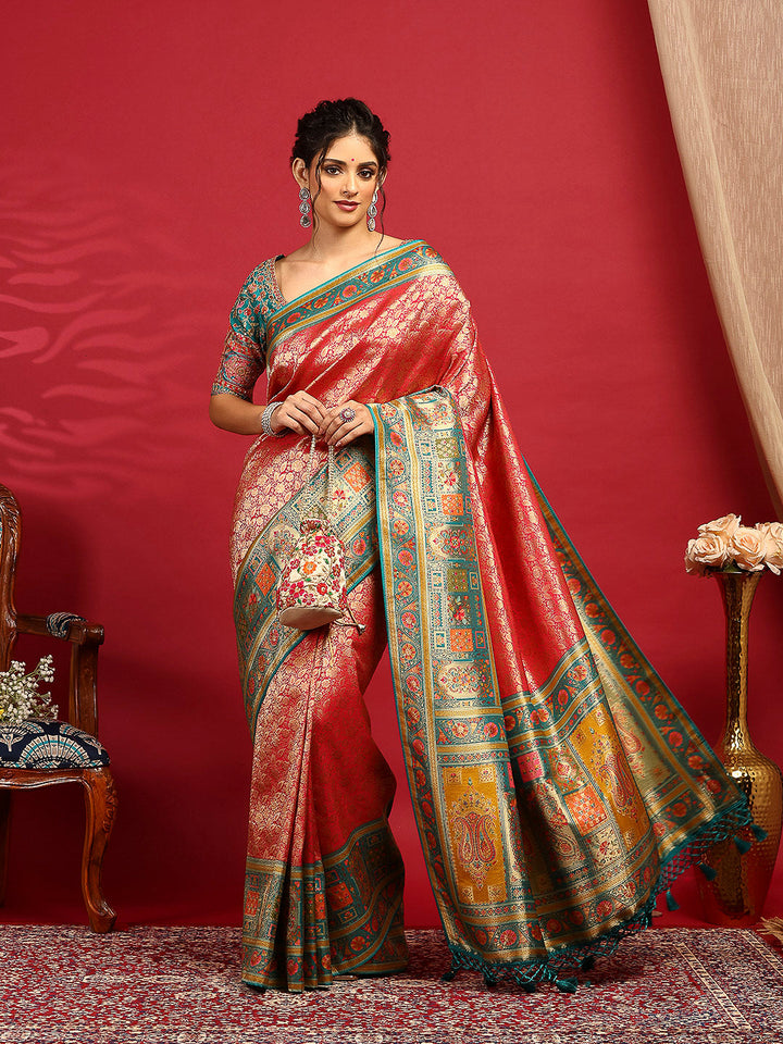 Embroidered Dola Silk Saree