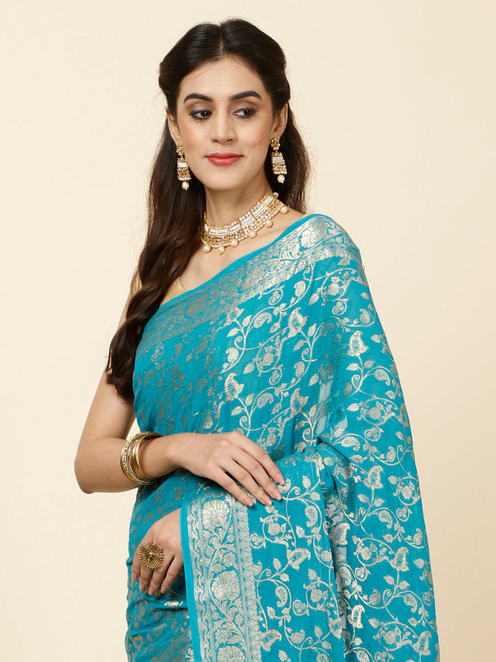 Zari Jaal Woven Georgette Saree