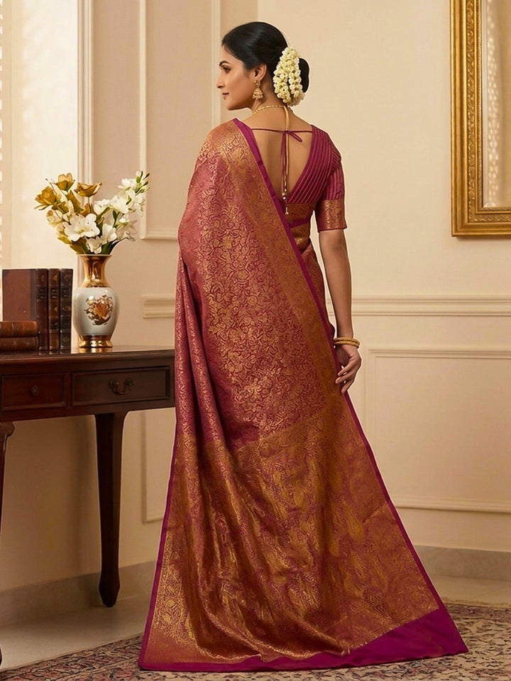 Rani Woven Design Satan Resham Banarasi Saree