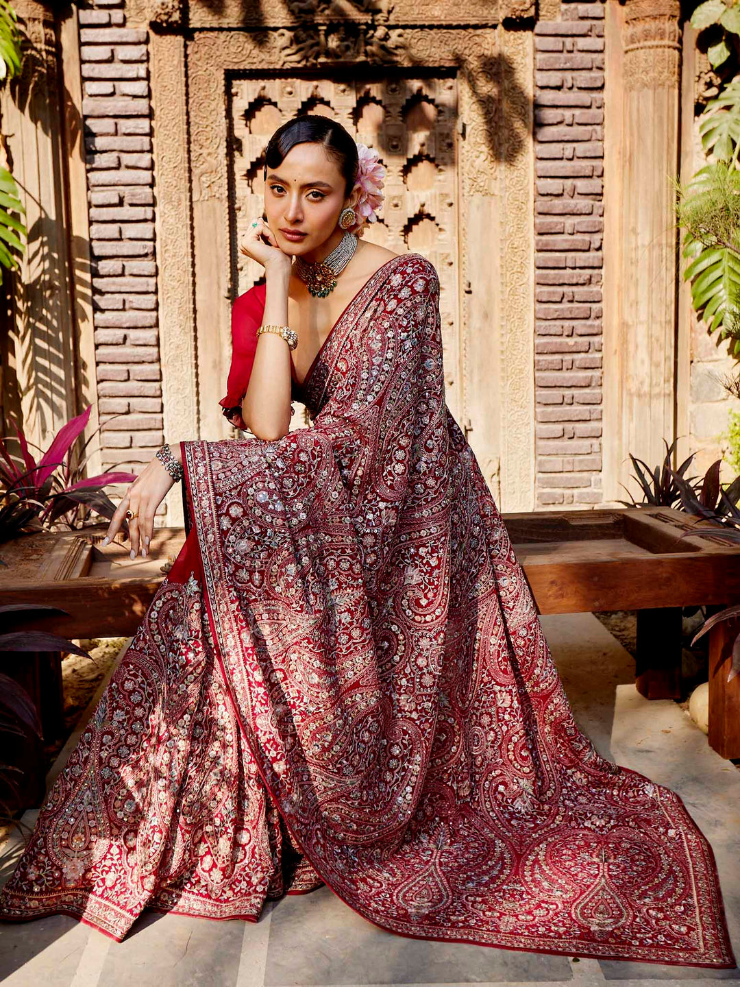 Resham Jaal Embroidered Georgette Saree