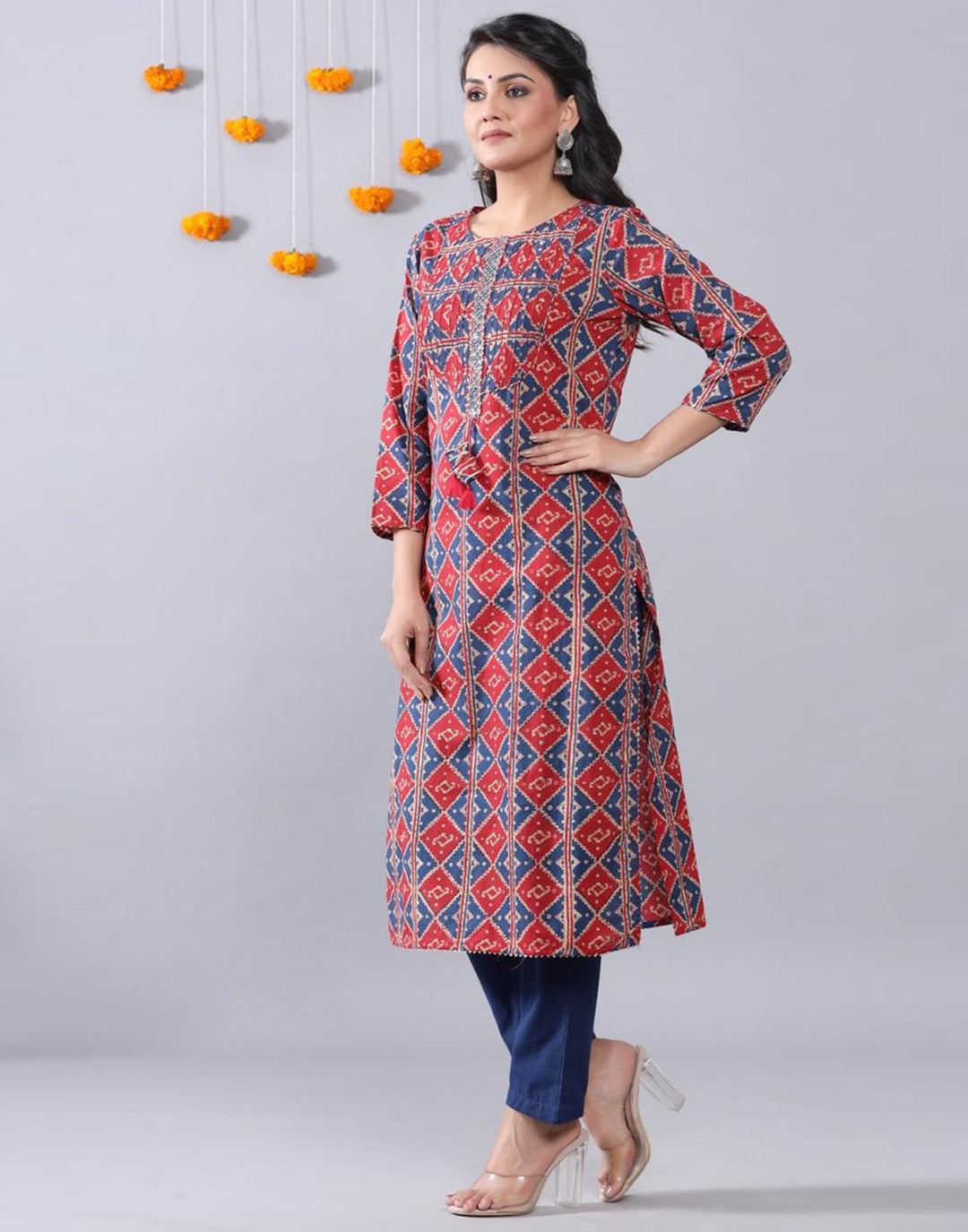 Cotton Printed Kurti Pant Set
