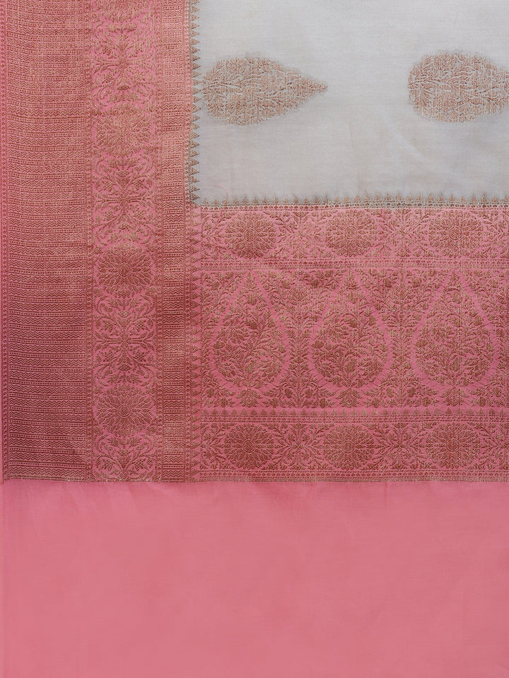 Zari Border Booti Cotton Woven Saree
