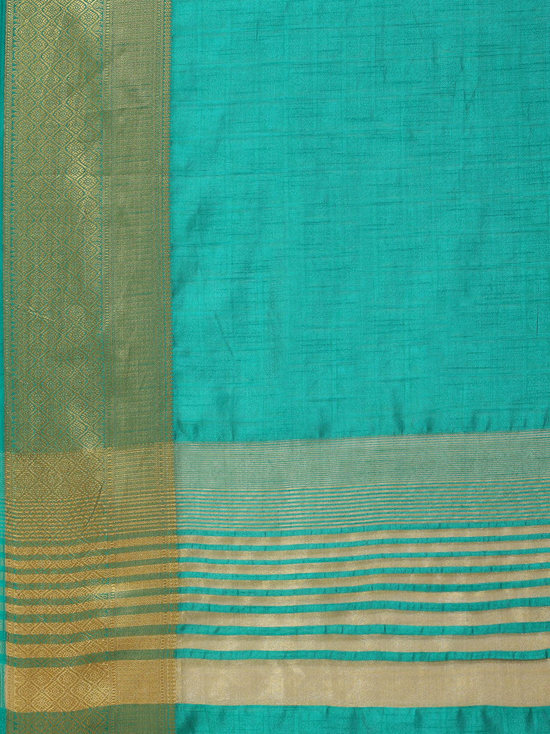 Plain Zari Border Woven Handloom Saree
