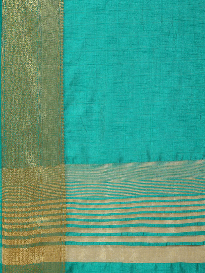 Plain Zari Border Woven Handloom Saree
