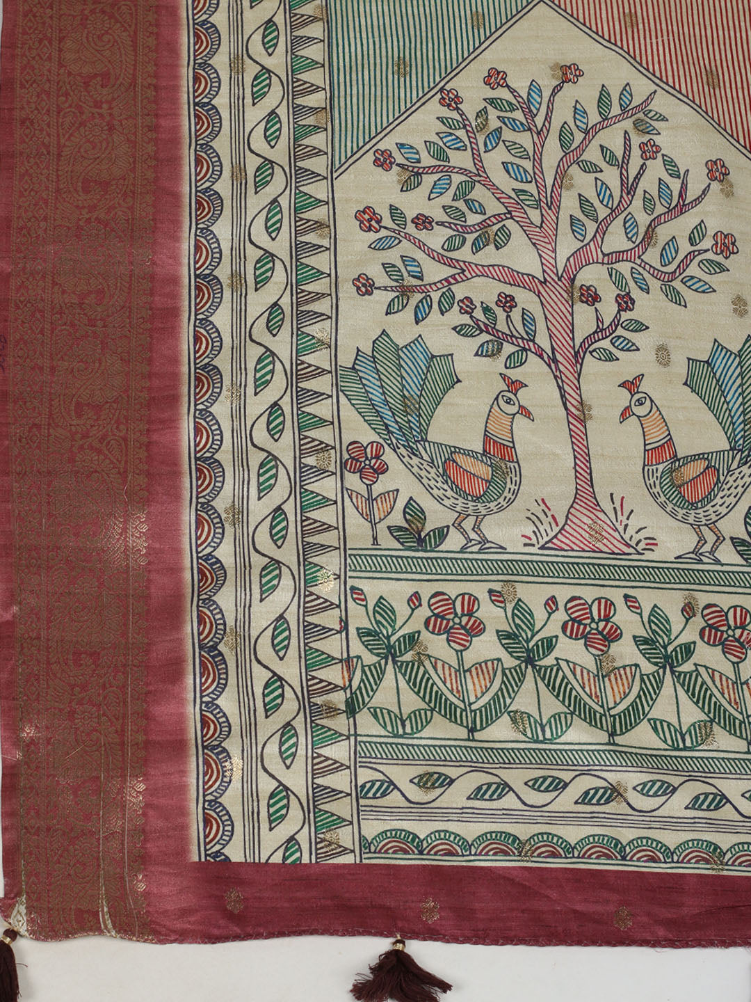 Printed &amp; Woven Design Art Silk Saree