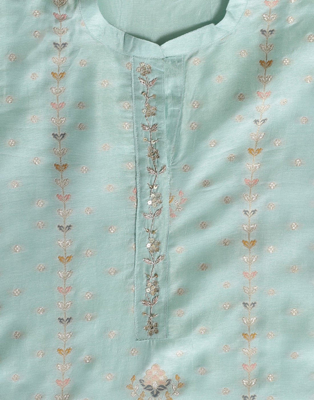 Embroidered Art Handloom Dupion Suit Piece