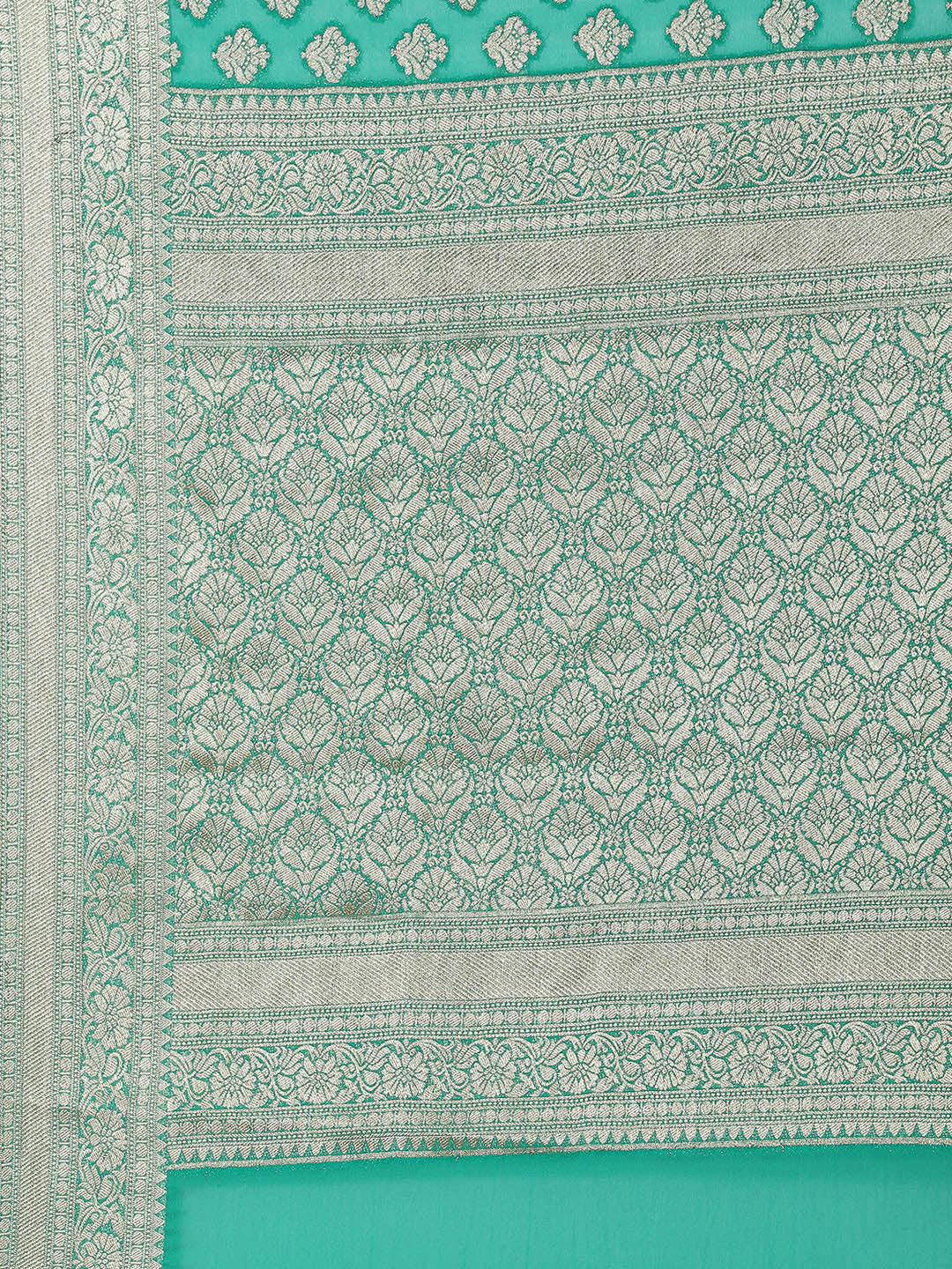Zari Booti Chiffon Plain Saree