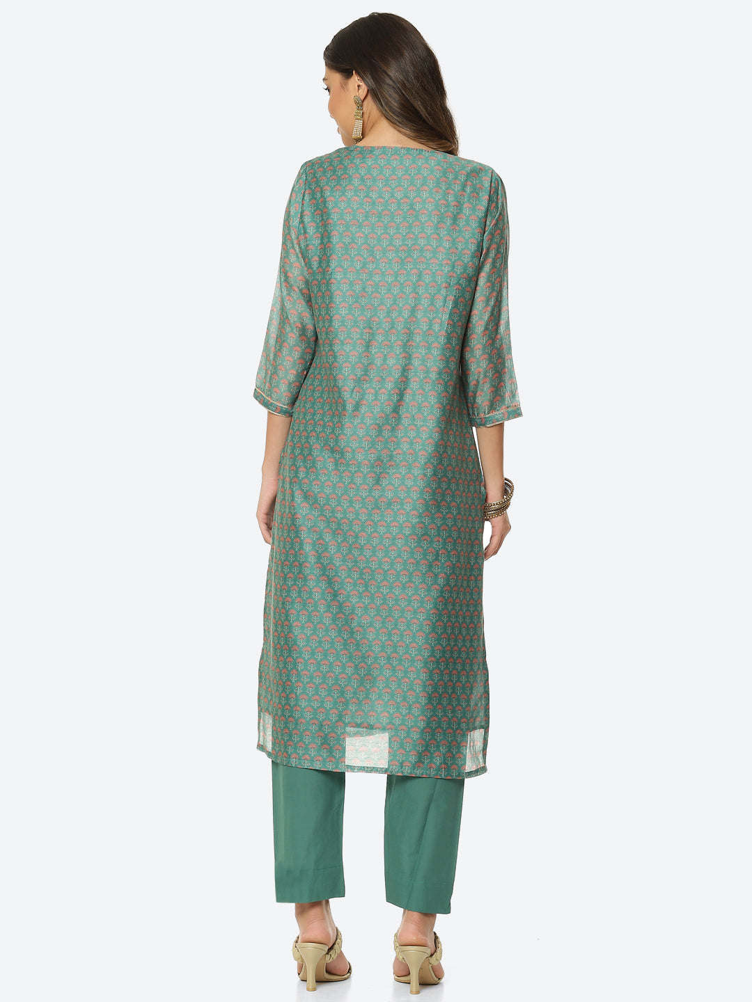 Gota Work Printed Chanderi Kurta With Pant