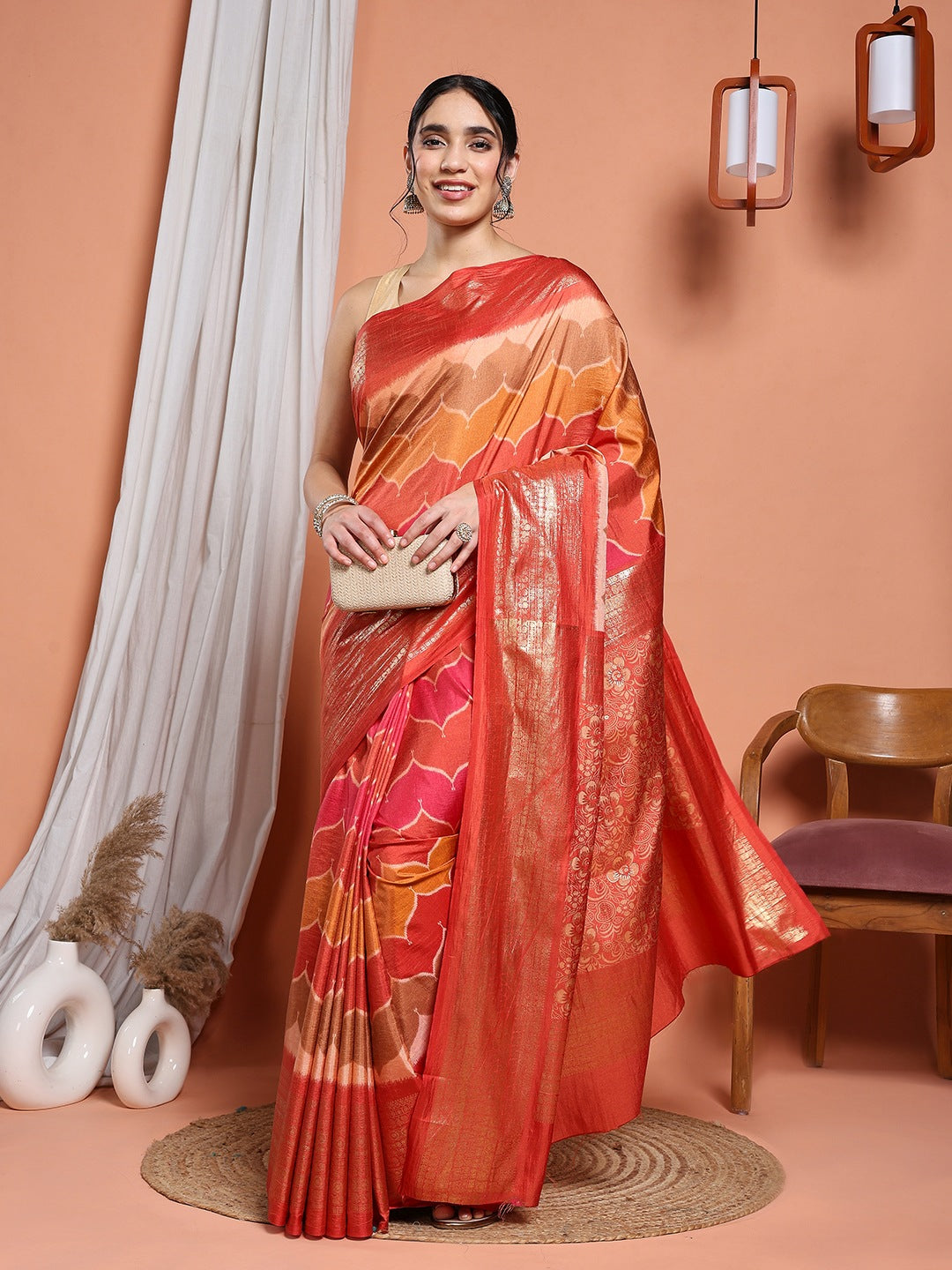 Digital Printed Art Silk Saree