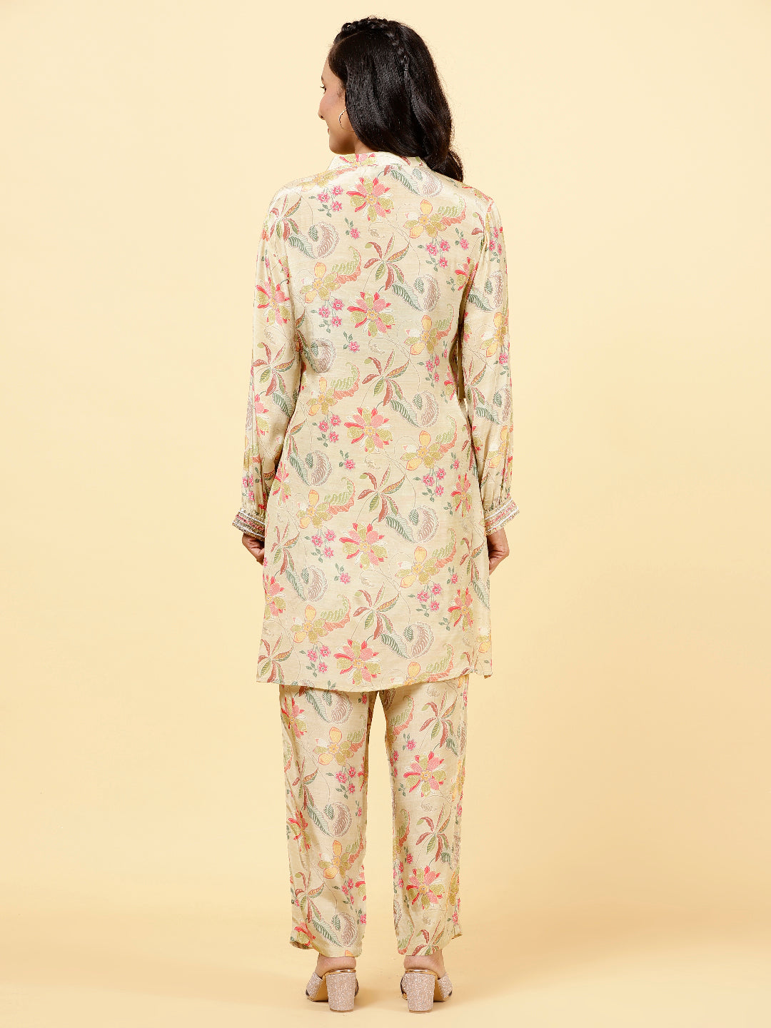 Printed Crepe Kurta With Pants