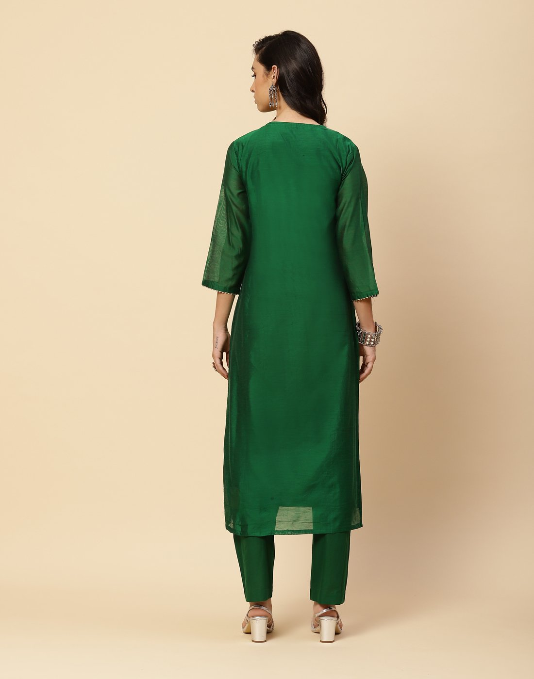 Embroidered Cotton Salwar Kameez Stitched Suit With Chiffon Dupatta