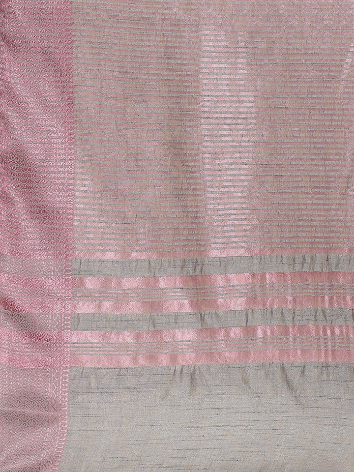 Plain Zari Border Handloom Woven Saree