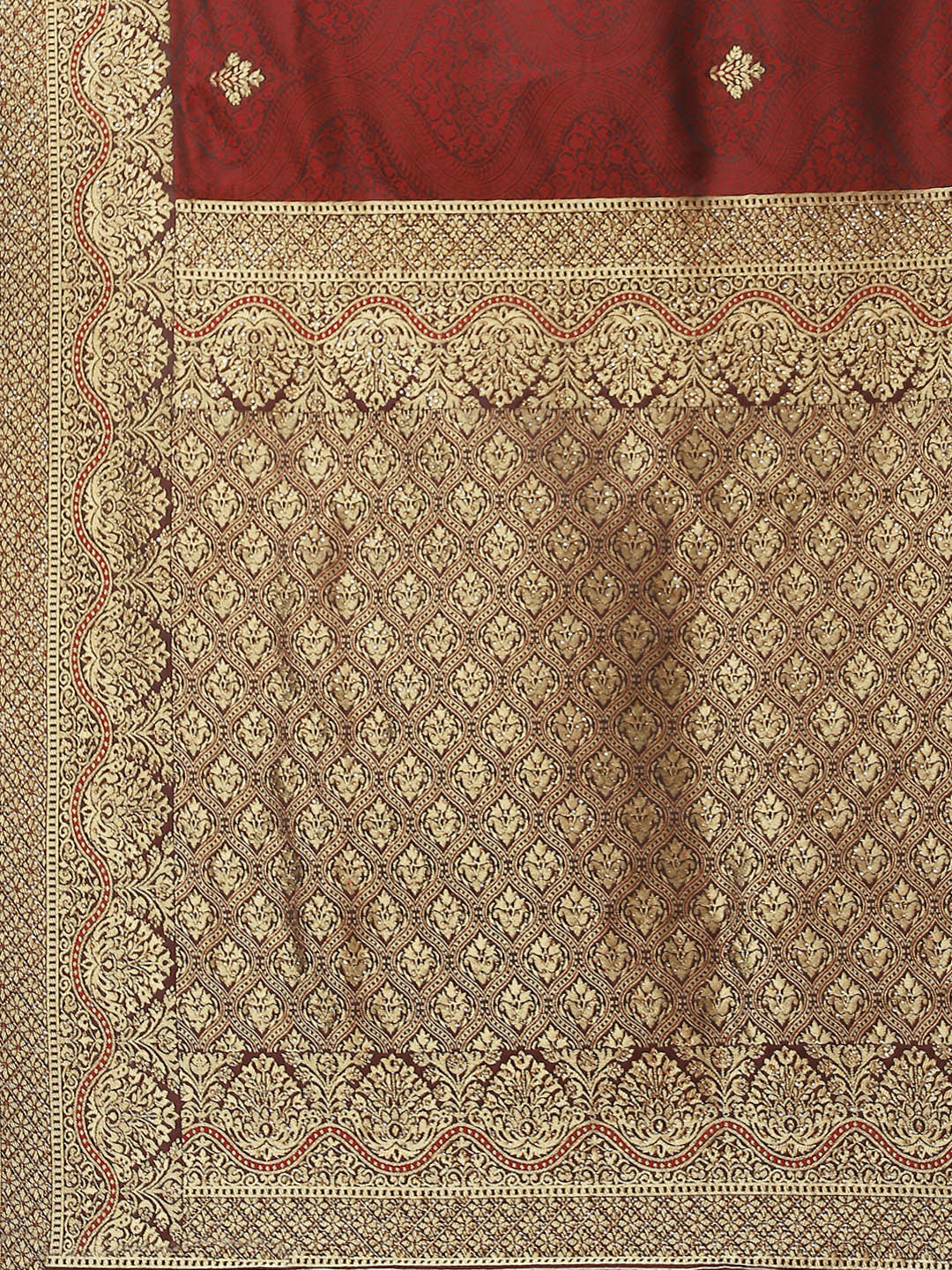 Zari Booti Embroidered Banarasi Saree