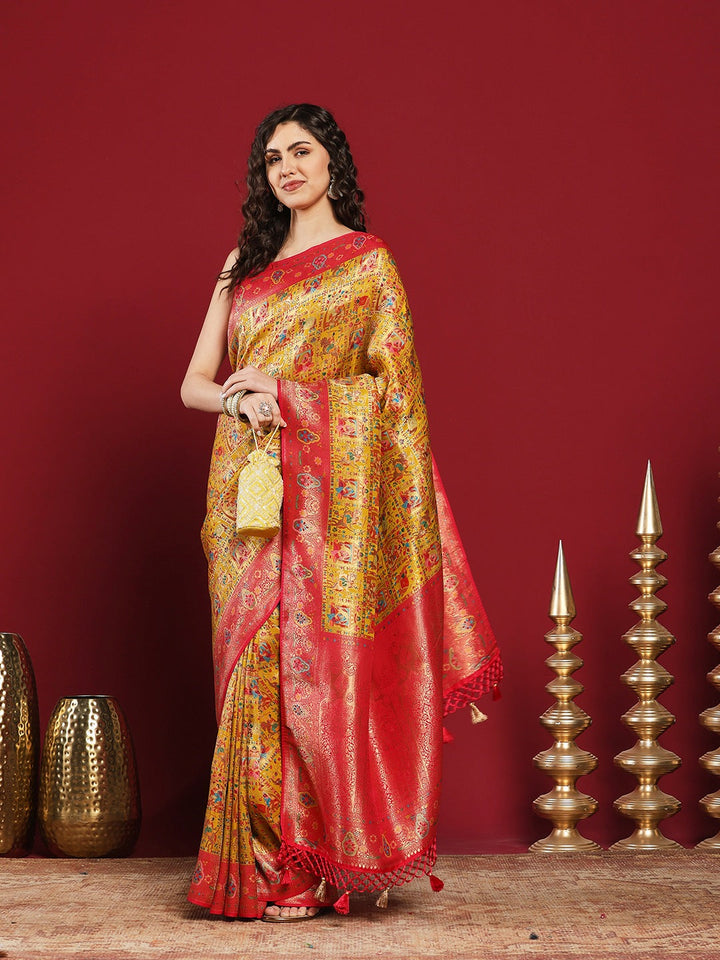 Woven Design Satin Saree