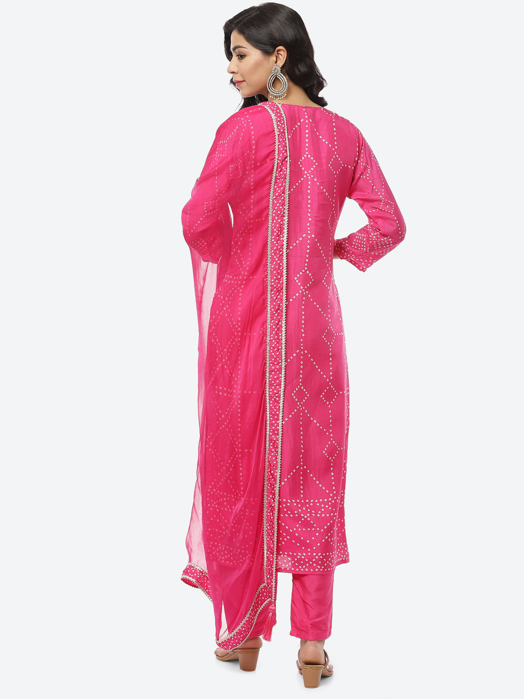 Gota Work Art Handloom Stitched Salwar Kameez With Chiffon Dupatta