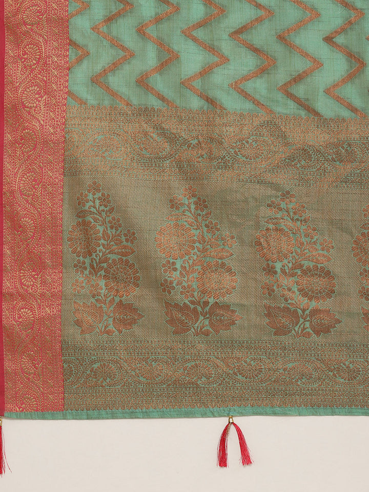 Zari Jaal Handloom Woven Saree