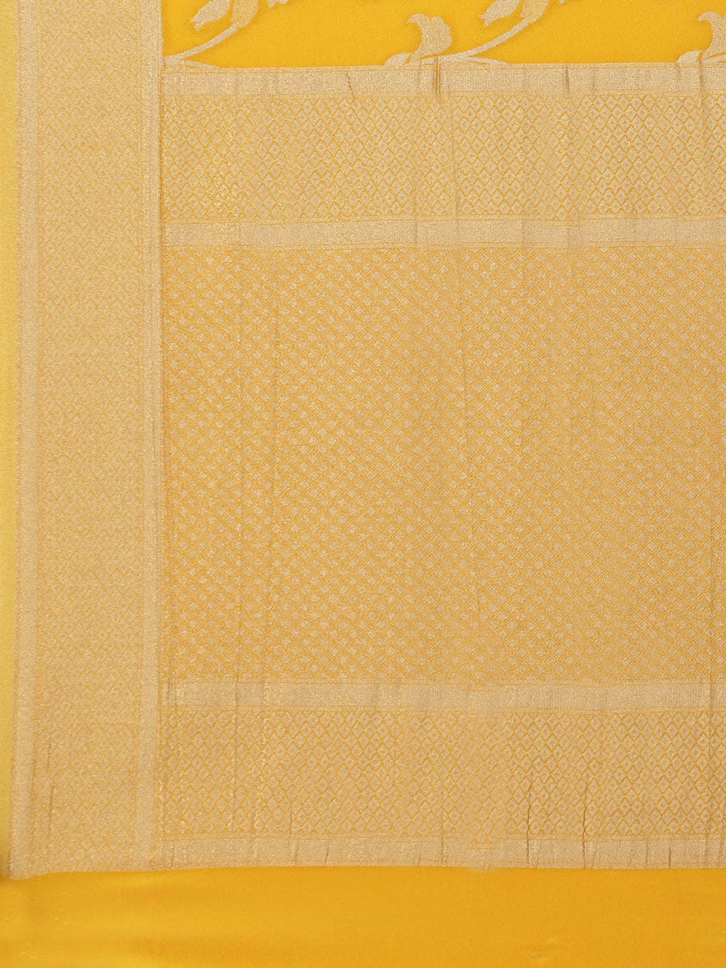 Floral Zari Jaal Crepe Plain Saree