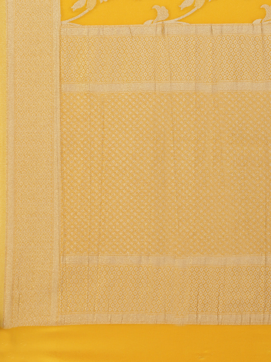 Floral Zari Jaal Crepe Plain Saree