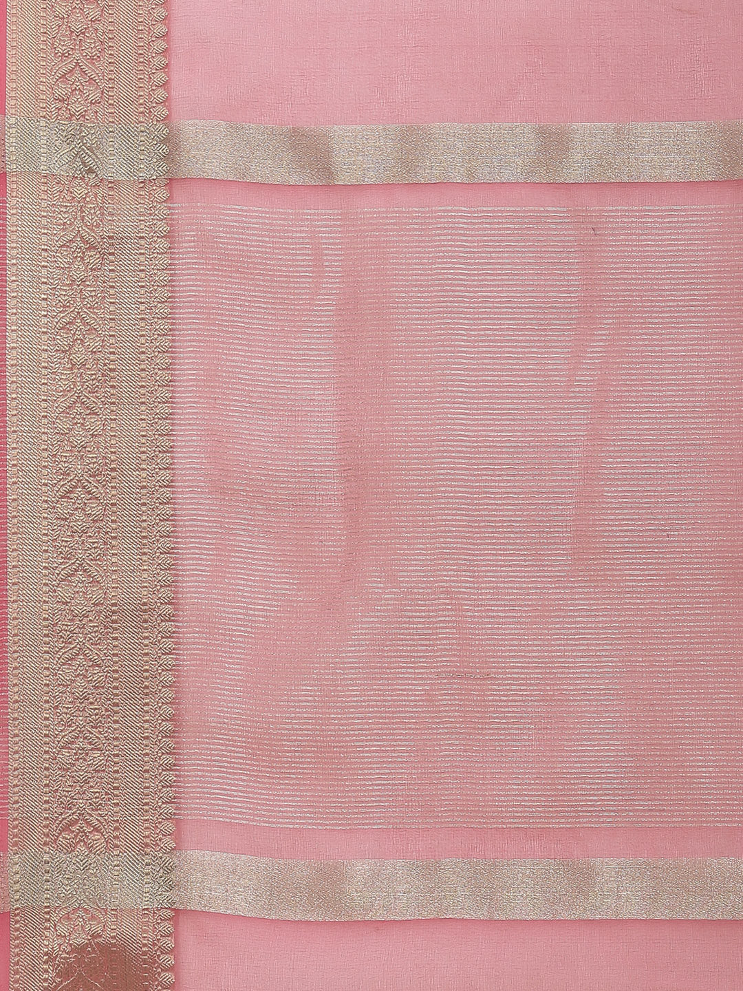 Zari Border Organza Plain Saree