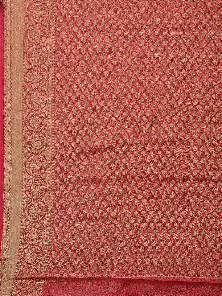 Brocade Zari Booti Art Handloom Woven Saree