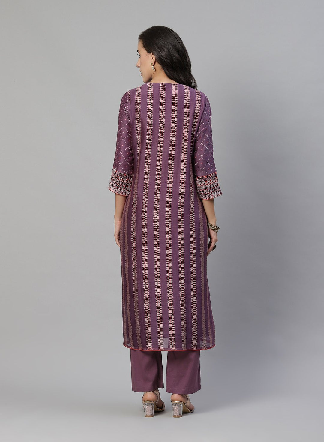Printed Cotton Angrakha Kurti With Pant