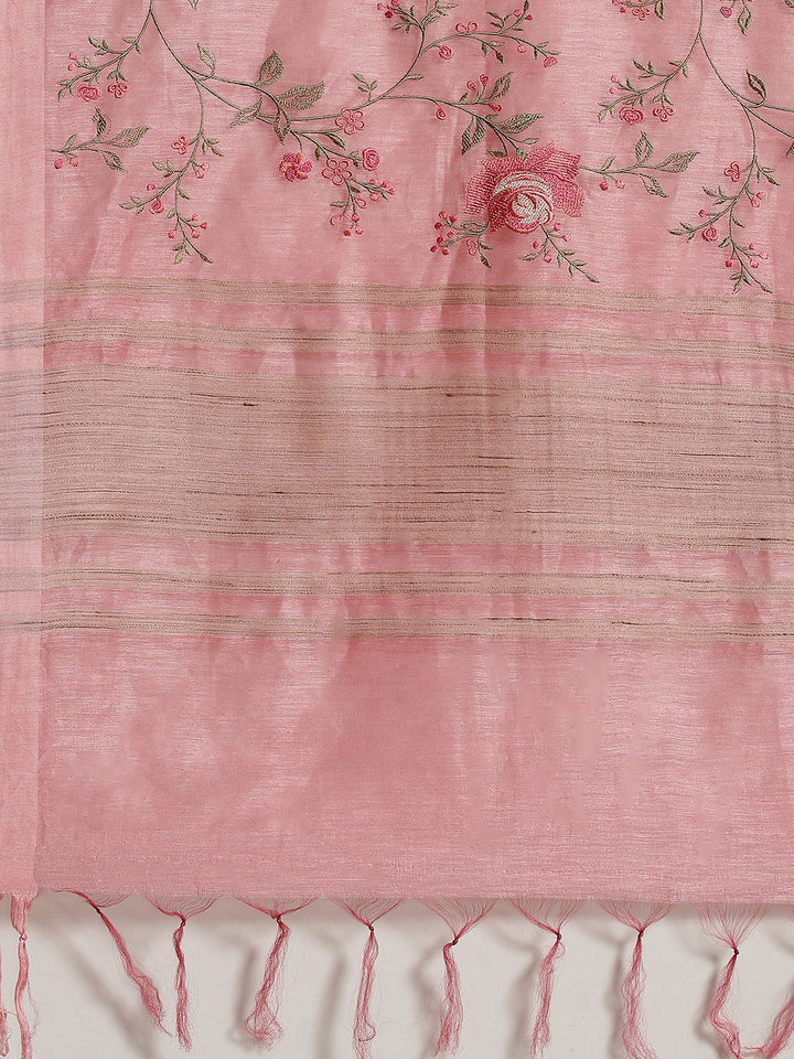 Resham Jaal Embroidered Cotton Saree