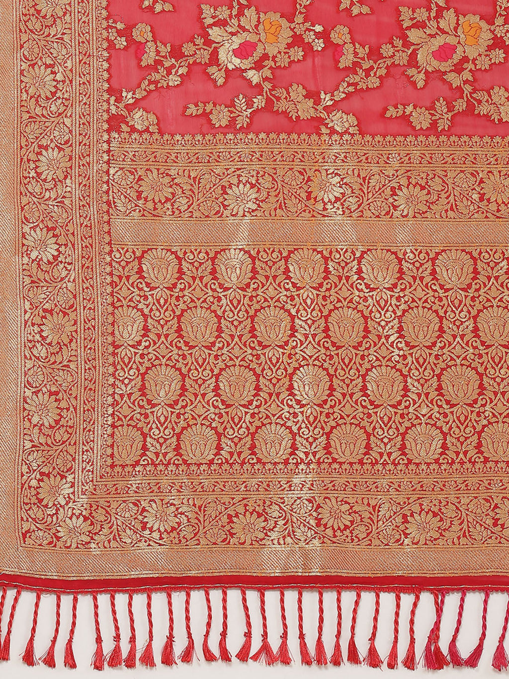 Floral Zari Jaal Georgette Plain Saree